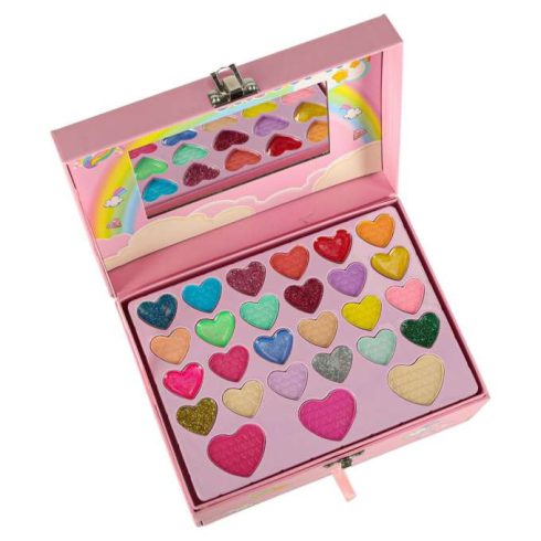 Smink és körömkozmetikai készlet smink kozmetikumok szemhéjfesték körömlakkok fiókok unikornis