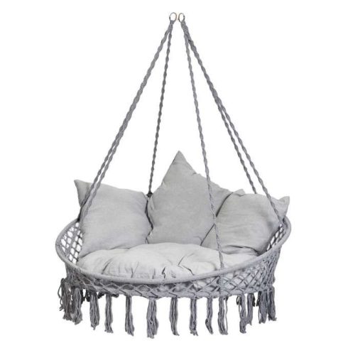 Gólyafészek hinta kerti háttámlával 120x140x140 XXL szürke