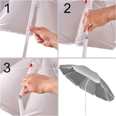 Kerti napernyő, állítható, összecsukható, UV védelemmel, 150 cm, szürke