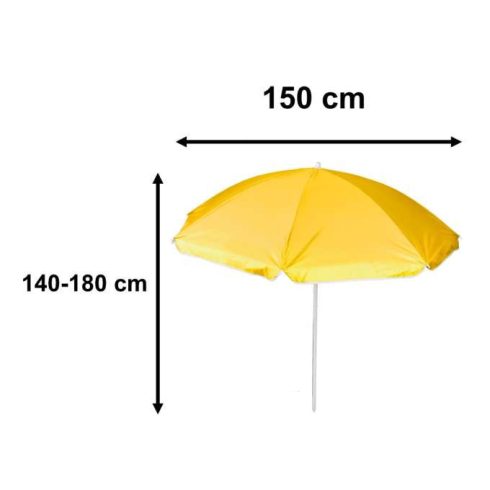 Kerti napernyő, állítható, összecsukható, UV védelemmel, 150 cm, sárga