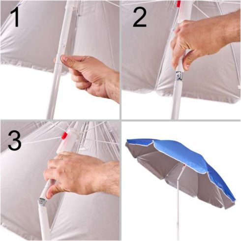 Kerti napernyő, állítható, összecsukható, UV védelemmel, 150 cm, kék
