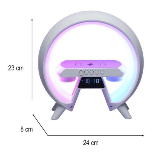LED éjszakai fény játékra RGB hangszóró induktív töltő rádiós ébresztőóra