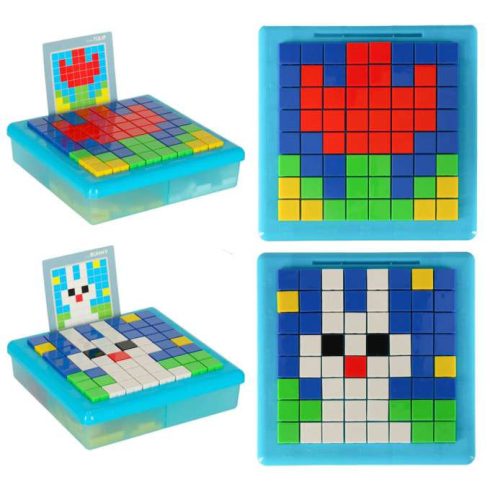 Kreatív logikai puzzle, kockák, mozaik puzzle, 175 darab