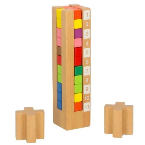 Színes Montessori oktatási fa puzzle blokkok