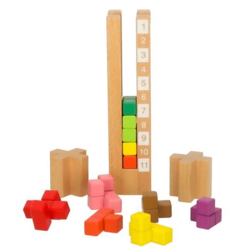 Színes Montessori oktatási fa puzzle blokkok