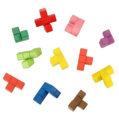 Színes Montessori oktatási fa puzzle blokkok