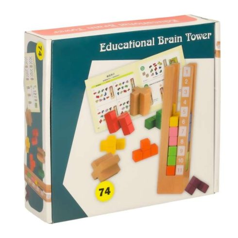 Színes Montessori oktatási fa puzzle blokkok