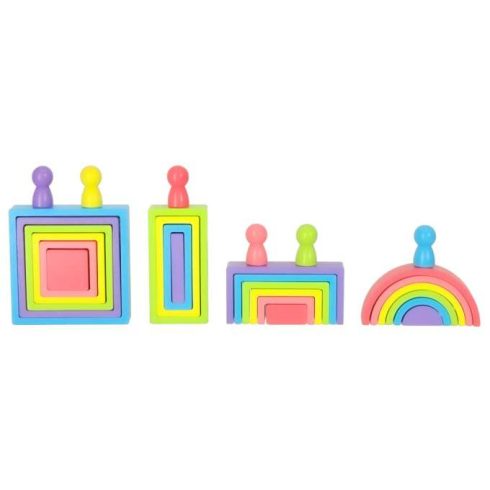 Fa kockák szivárvány oktatási puzzle