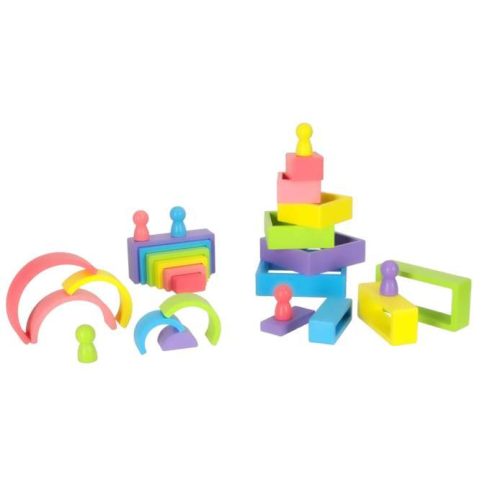 Fa kockák szivárvány oktatási puzzle