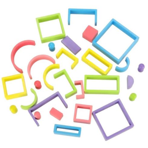 Fa kockák szivárvány oktatási puzzle