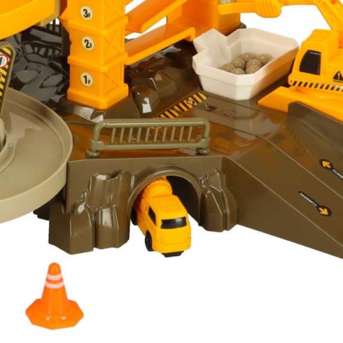 Autópálya, többszintes elektromos építőipari parkoló, daru