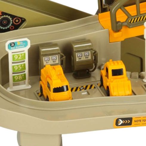 Autópálya, többszintes elektromos építőipari parkoló, daru