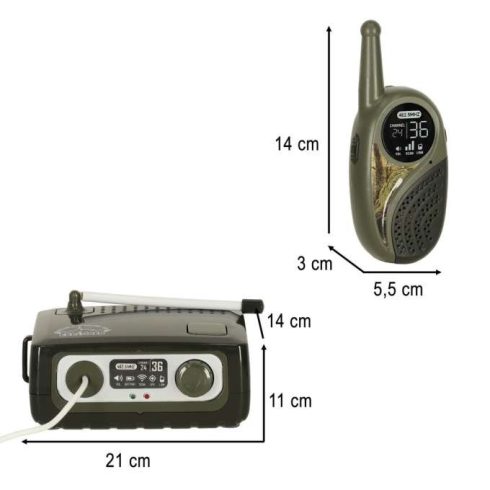 Walkie Talkie rövidhullámú szett kapcsolótáblával gyerekeknek, khaki