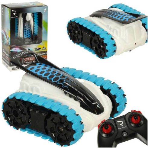 REVOLT TG1006 távirányítós autó RC lánctalpas jármű, nagy teljesítményű pályaversenyző, 2,4 GHz-es LED, terepjáró hatótávolság akár 40 m, kék