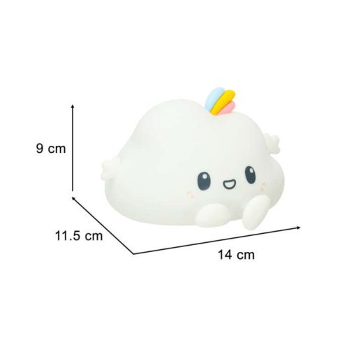 Gyerek éjjeli lámpa, szilikon tapintású, puha LED fehér RGB felhő