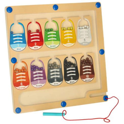 Montessori Oktató Mágnestábla Válogatás Tanuló Színek Cipő 30 X 30 Cm