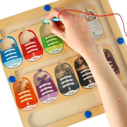 Montessori Oktató Mágnestábla Válogatás Tanuló Színek Cipő 30 X 30 Cm