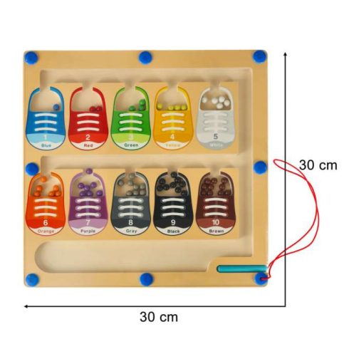 Montessori Oktató Mágnestábla Válogatás Tanuló Színek Cipő 30 X 30 Cm