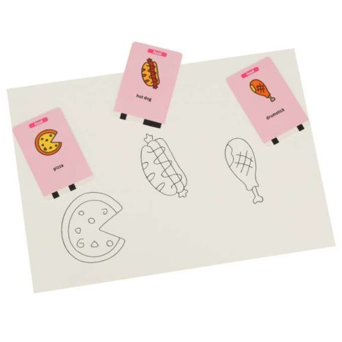 Oktatási Robot Interaktív Tanulás Kártyákat Rajzolni Zöld Eng