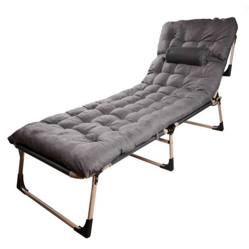 LUARO utazóágy összecsukható üzleti relaxfotel 193 cm sötétszürke