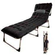   LUARO utazóágy összecsukható üzleti relaxfotel 193 cm fekete