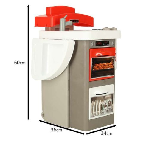 Gyermek Konyhai Csaptelep Elektromos Égők Hangok Összecsukható Bőrönd Kerekeken