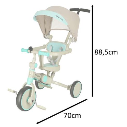 Trike Fix V4 Tricikli, Kék És Szürke, Napellenzővel