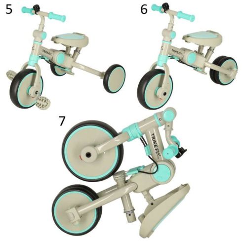 Trike Fix V4 Tricikli, Kék És Szürke, Napellenzővel
