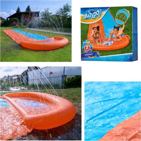 Vízicsúszda vízicsúszda szökőkúttal úszáshoz dupla csúszda 488 cm BESTWAY 52328