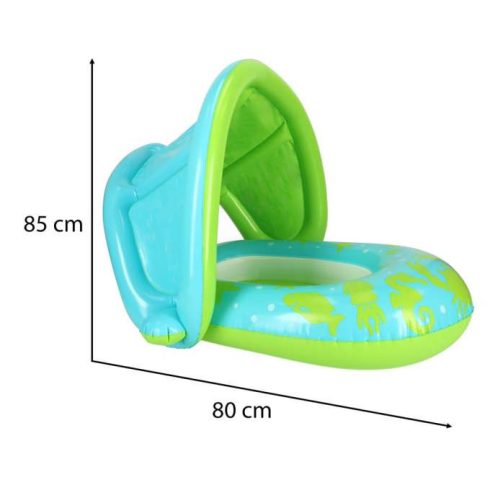  Baba Úszógyűrű, Felfújható Gyűrű Gyerekeknek, Üléssel És Tetővel, Zöld, 1-2 Éves Korig, 18 Kg
