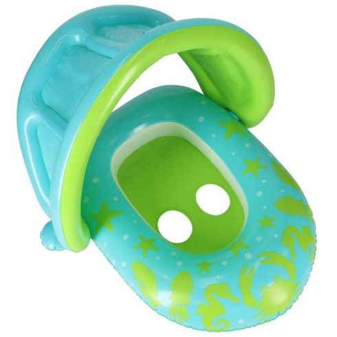  Baba Úszógyűrű, Felfújható Gyűrű Gyerekeknek, Üléssel És Tetővel, Zöld, 1-2 Éves Korig, 18 Kg