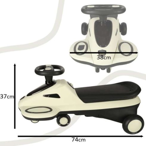 Gravitációs Ráhajtható Világító Led Kerekekkel Zenélő Robogó 74cm Bézs És Fekete Max 100kg