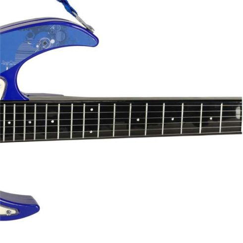 Elektromos rockgitár erősítővel és mikrofonnal gyerekeknek, kék