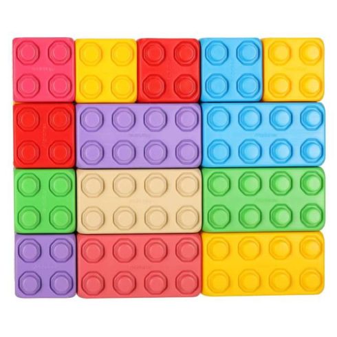 Tégla Színes Blokkok Junior  Építőkockák 60 Elemekkel