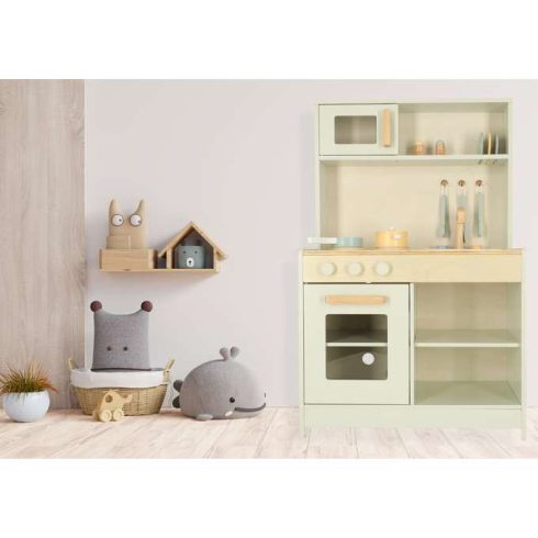 Fa Mdf Konyha Krémes Kiegészítőkkel