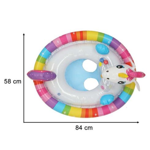 Úszógyűrű babáknak, felfújható ponton gyerekeknek, unikornis üléssel, max 23 kg, 3-4 éves korig INTEX 59570