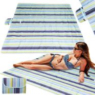   Strandszőnyeg, vízálló pikniktakaró, összecsukható strandtáska XXL 200x200cm, kék