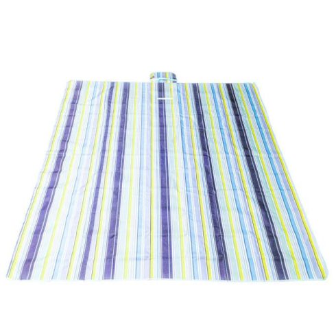 Strandszőnyeg, vízálló pikniktakaró, összecsukható strandtáska XXL 200x200cm, kék