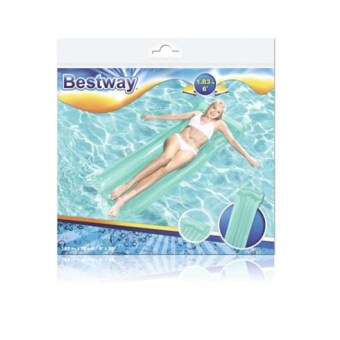 Felfújható strandmatrac úszáshoz a medence vizében BESTWAY 44013 kék 90kg 183cm