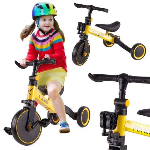 Multifunkcionális Sárga Gyermek Tricikli, Futóbicikli 4in1 Sarga