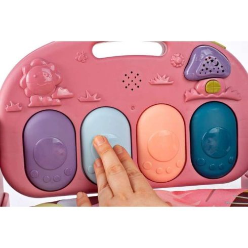 Oktatószőnyeg Babáknak, Zongora Csörgők, Rózsaszín