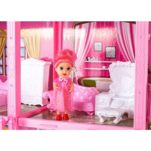 Dollhouse Villa Bababútor Szett Rózsaszín 44cm