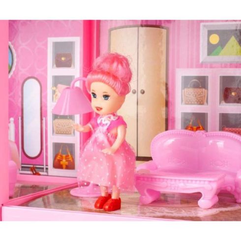 Dollhouse Villa Bababútor Szett Rózsaszín 44cm