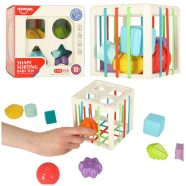   Rugalmas Szenzoros Kocka, Beépülő Puzzle, Négyzettömbök, Formaválogatóval