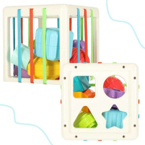 Rugalmas Szenzoros Kocka, Beépülő Puzzle, Négyzettömbök, Formaválogatóval