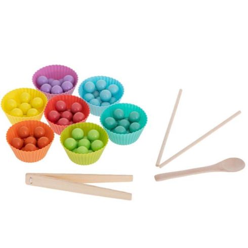 Oktató Mozaik Puzzle Montessori Gyöngyökkel 77 Db.