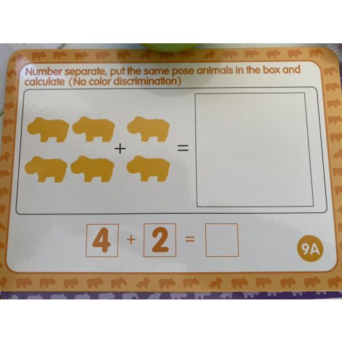 Montessori Oktató Szafari Állatok, Amelyek Számolni Tanulnak Feladatkártyával 60 Darabos Allat