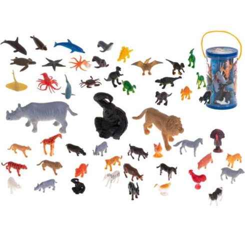 Tengeri Állatok Figurái Vadon Élő Farm Dinoszauruszok Készlet, Mix 48 Db