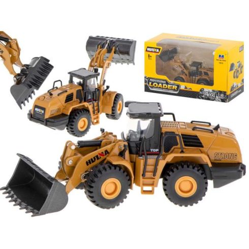 Kotró Kerekes Rakodó Buldózer Fém Modell Die-cast H-toys 1813 1:60