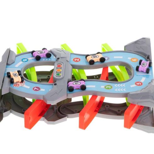 Autópálya Csúszda Parkolóval 5 Emelet + 8 Autó